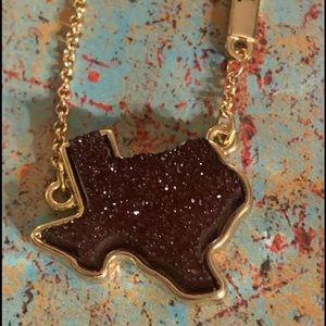 - Maroon Druzy Texas Necklace